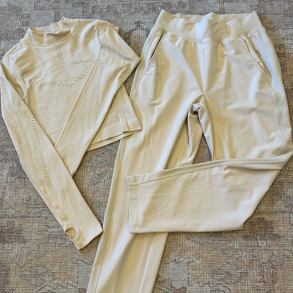 Old Navy Pants - Old Navy, Power Soft, Cream Women's Pants & Top Set “Activewear”